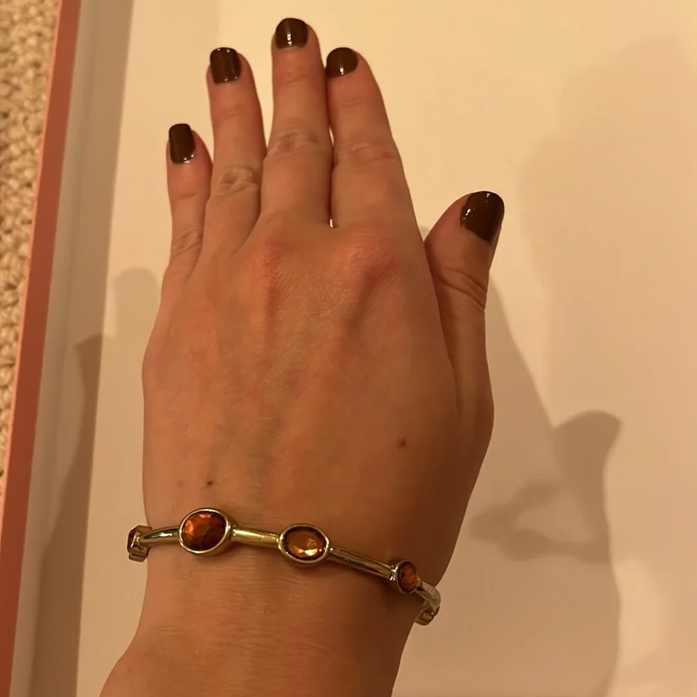 9 stones vintage bracelet size M/L orange/brown